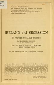 Cover of: Ireland and secession: an answer to Lloyd George