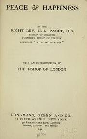 Cover of: Peace & happiness by Paget, Henry Luke bp. of Chester