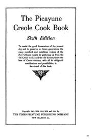 Cover of: The Picayune Creole cook book.