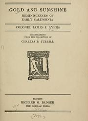 Front cover of Gold and sunshine by James J. Ayers