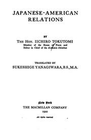 Cover of: Japanese-American relations by Tokutomi, Iichirō