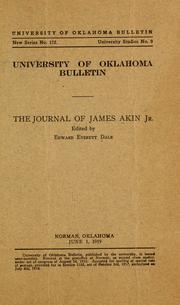 Cover of: The journal of James Akin, Jr. by James Akin