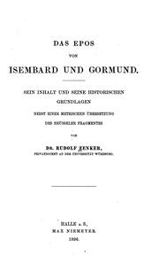 Das epos von Isembard und Gormund by Rudolf Zenker