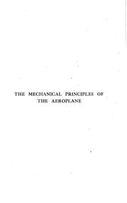 Cover of: The mechanical principles of the aeroplane by Selig Brodetsky