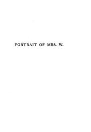 Cover of: Portrait of Mrs. W. by Josephine Preston Peabody