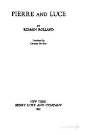Cover of: Pierre and Luce by Romain Rolland