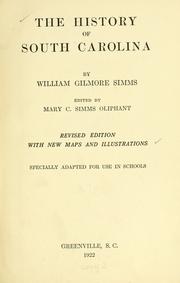 Cover of: The history of South Carolina by William Gilmore Simms
