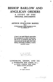 Cover of: Bishop Barlow and Anglican orders: a study of the original documents