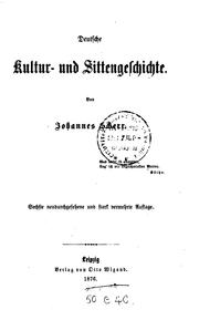 Cover of: Deutsche kultur- und sittengeschichte.
