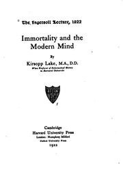 Cover of: Immortality and the modern mind.