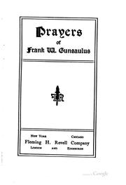 Cover of: Prayers of Frank W. Gunsaulus.