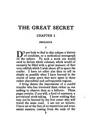 The great secret by Maurice Maeterlinck