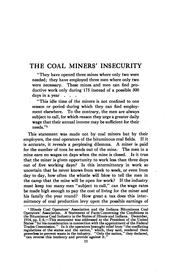 Cover of: The coal miners' insecurity: facts about irregularity of employment in the bituminous coal industry in the United States