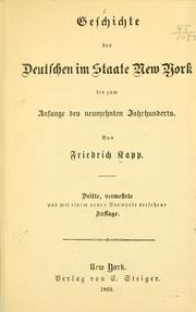 Cover of: Geschichte der deutschen Einwanderung in Amerika.