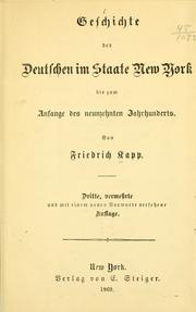 Cover of: Geschichte der deutschen Einwanderung in Amerika. by Friedrich Kapp