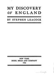 Cover of: My discovery of England