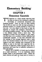 Cover of: Elementary banking.
