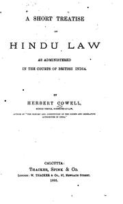Cover of: A short treatise on Hindu law: as administered in the courts of British India