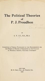Cover of: The political theories of P. J. Proudhon