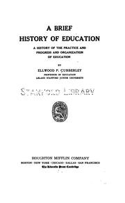 Cover of: A brief history of education by Cubberley, Ellwood Patterson