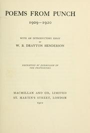 Cover of: Poems from Punch, 1909-1920 by with an introductory essay by W.B. Drayton Henderson; reprinted by permission of the proprietors.