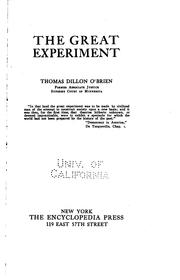 Cover of: The great experiment