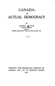 Cover of: Canada: an actual democracy