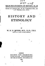 Cover of: History and ethnology