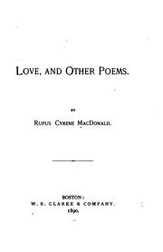 Cover of: Love, and other poems.