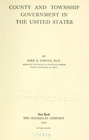 Cover of: County and township government in the United States by Kirk Harold Porter