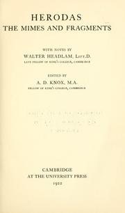 Cover of: The Mimes and fragments