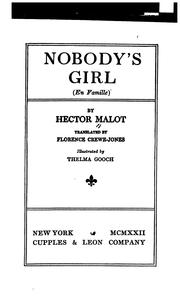 Cover of: Nobody's girl by Hector Malot