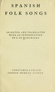 Cover of: Spanish folks songs by Salvador de Madariaga