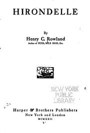 Cover of: Hirondelle by Henry C. Rowland