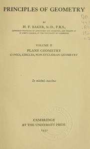 Cover of: Principles of geometry by Henry Frederick Baker