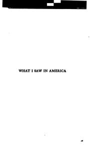 Cover of: What I saw in America by Gilbert Keith Chesterton