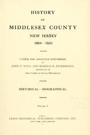 Cover of: History of Middlesex County, New Jersey, 1664-1920