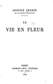 Cover of: La vie en fleur.