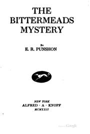 Cover of: The Bittermeads Mystery by E. R. Punshon