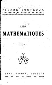 Cover of: Les mathématiques