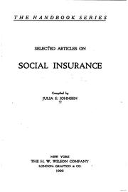 Cover of: Selected articles on social insurance