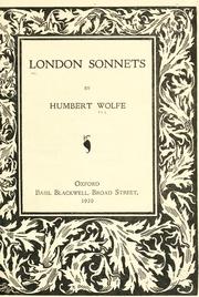 Cover of: London sonnets