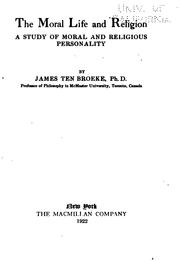 Cover of The moral life and religion by Ten Broeke, James