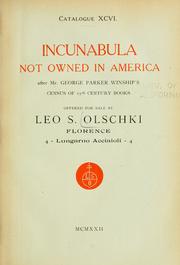 Cover of: Incunabula not owned in America