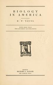 Cover of: Biology in America by R. T. Young