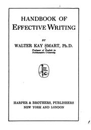 Cover of: Handbook of effective writing | Smart, Walter Kay.