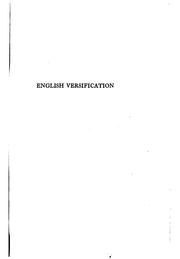 Cover of: The principles of English versification