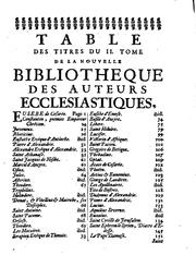 Cover of: Nouvelle bibliotheque des auteurs ecclesiastiques by Louis Ellies Du Pin
