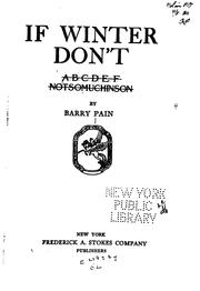 Cover of: If winter don't by Barry Pain