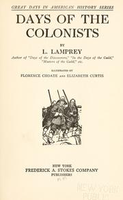Cover of: Days of the colonists by Louise Lamprey